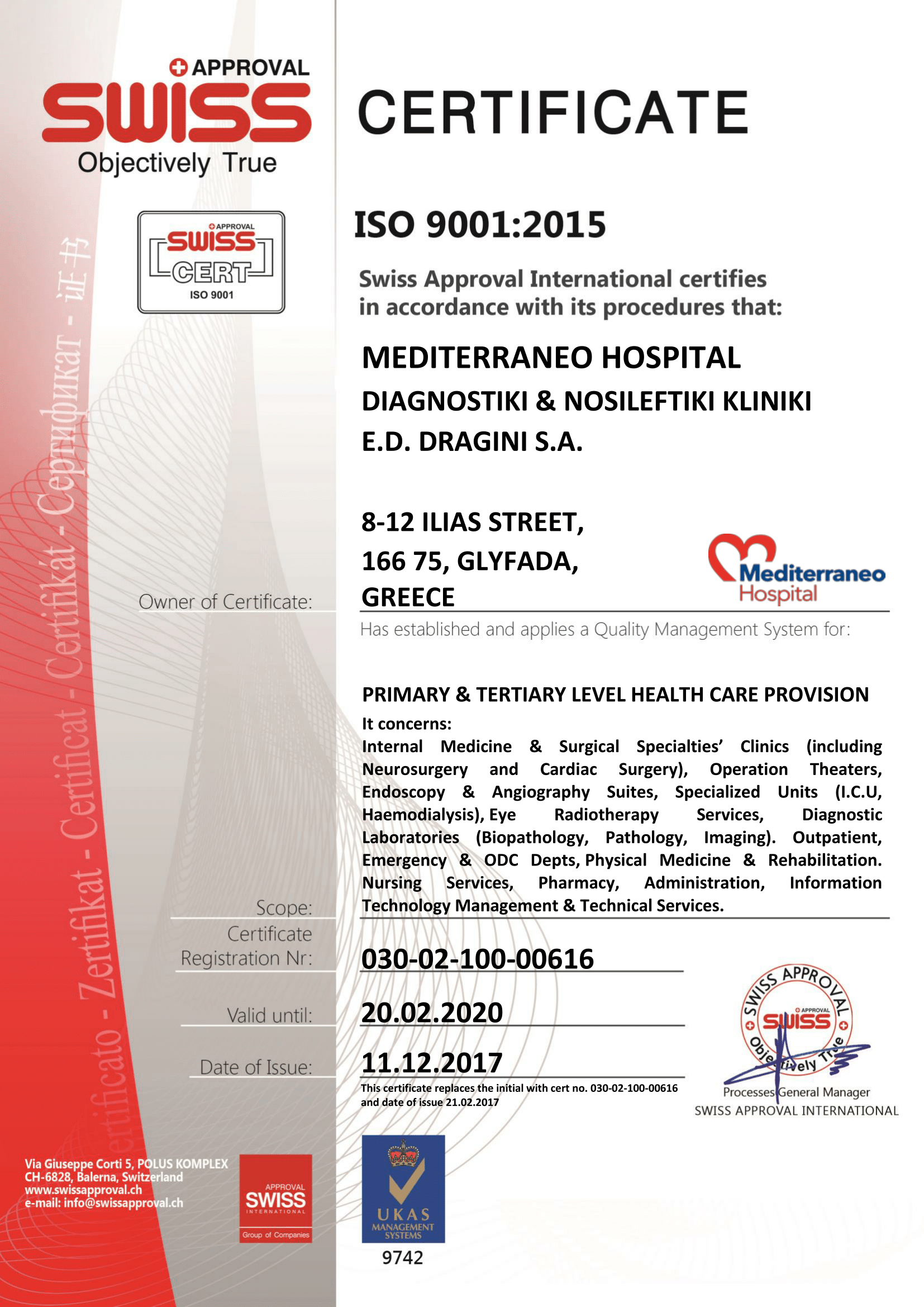 Quality MEDITERRANEO HOSPITAL UKAS ISO 9001 ENG 1 - Quality